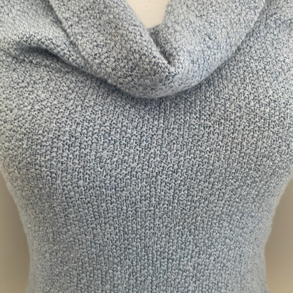 Spoiled Girl Blue Textured Sleeveless Top with Cowl Neckline. Small - Picture 2 of 5
